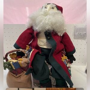 European Soft Plush Santa & Toy Bag Vintage